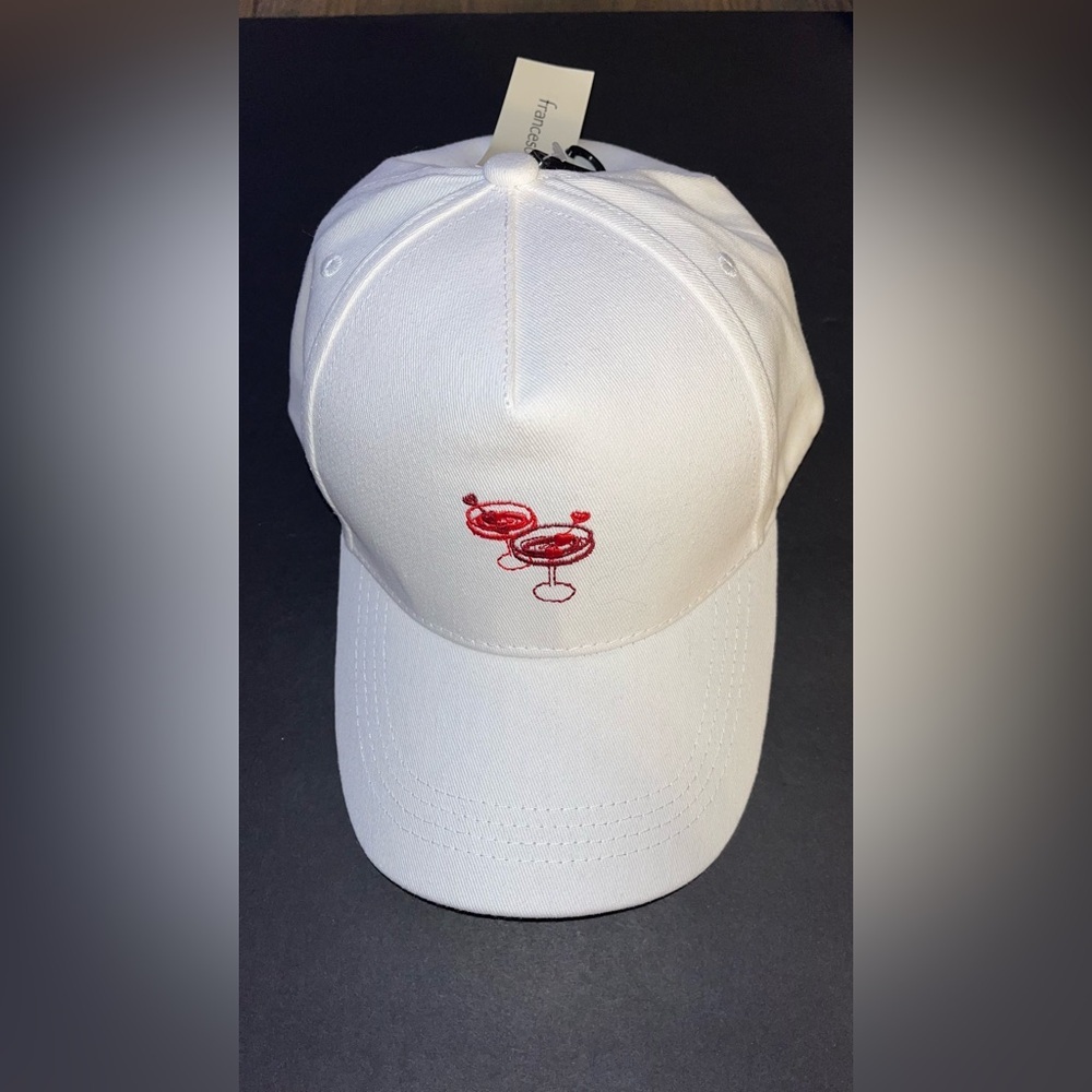 Francesca's Collections White Cotton Baseball Cap